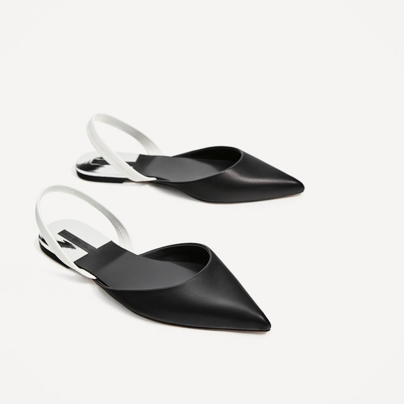 zara flat slingback shoes